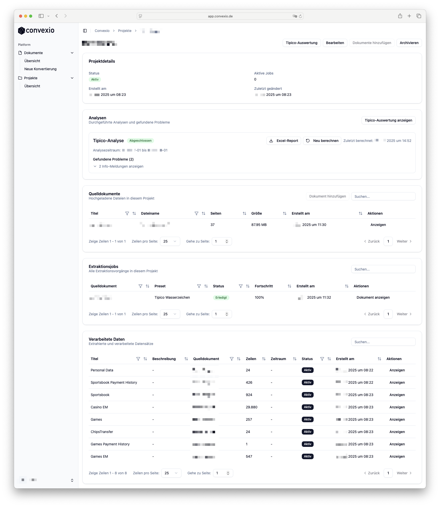 Tipico Projekt-Übersicht - Mandantenverwaltung und Batch-Verarbeitung